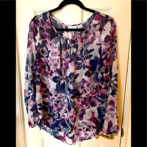 Sheer multicolored Liz Claiborne top